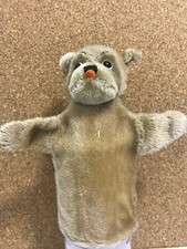 Vintage 1960/1970 Steiff 6620/17  Handpuppe Hund Mops mit Knopf