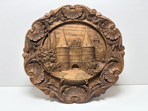Holzrelief wandteller lübeck - holzrelief,