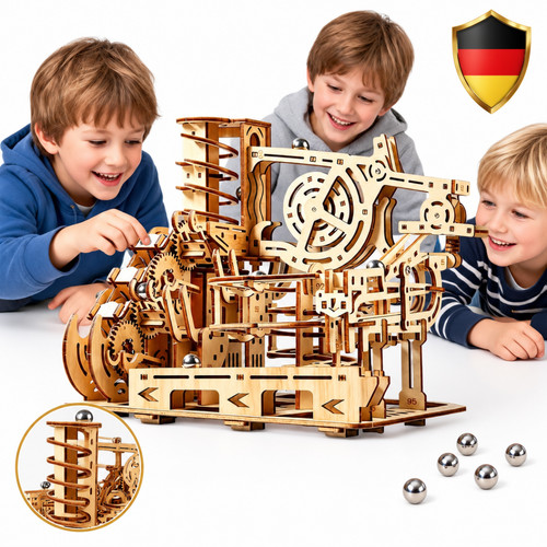 Holzpuzzle murmelbahn - 3d,