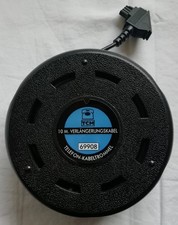 Telefon-Kabeltrommel schwarz 10 m Verlängerungskabel TCM 3 Anschlüsse ca. 310 g