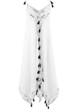 Strandkleid Gr. 36 Weiß Schwarz Sommerkleid Strand-Kleid Maxikleid Neu