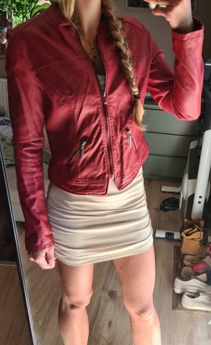 Kunstleder biker jacke - kunstleder,