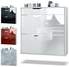 Schuhschrank Schuhregal Schuhkommode Kolmio Weiß - Hochglanz, Matt & Naturtöne