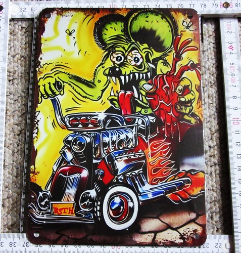 Rat fink blechschild - rat,