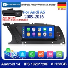 8.8" 8+128GB Android 14 Multimedia 8-Kern Autoradio CarPlay Für Audi A5 W/Camera