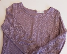 PFEFFINGER apartes Spitzenkleid Gr.22 Kurzgröße 44 mauve ungetragen