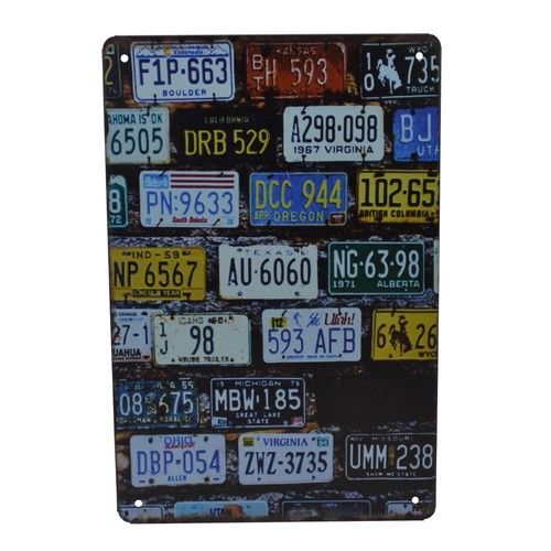 Reklame blechschild retro auto - blechschild,