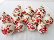12 alte Glas Weihnachtskugeln