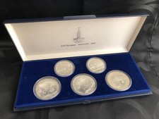 5 MÜNZEN - OLYMPIADE MOSKAU 1980 - 2x 5 RUBEL + 3x 10 RUBEL KM#154-160 in OVP #2