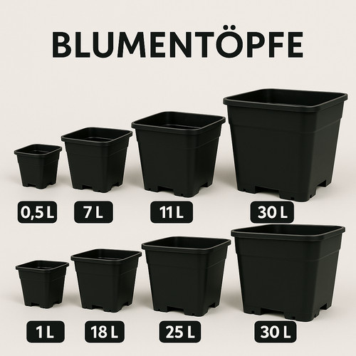 Blumentopf kunststoff schwarz - kunststoff,
