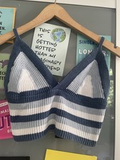 Subdued crop top blau Strick