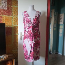 Pink Satin Partykleid Floral V