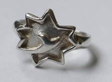 Ring achtzackiger Stern 925 Silber rhodiniert Vintage 90er ring silver
