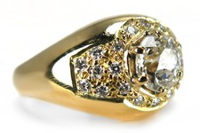 Ring Diamant ca. 0,85 ct + Brillanten 750 Gelbgold [BRORS 12591]