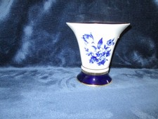 Vase ROYAL DUX BOHEMIA Kobaltblau/ Gold, guter Zustand