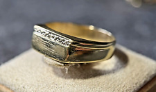 Herrenring 333 Gold mit Diamant Gelbgold 8 Karat Gr. 63,5