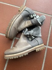 Lammfell Stiefel Damen Echt Leder  39 Beige Grau 