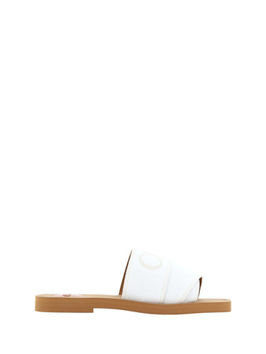 Chloé white cotton - white, slides
