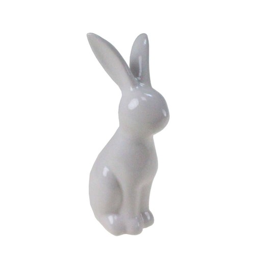 Hase aufrecht keramik weiß - keramik,