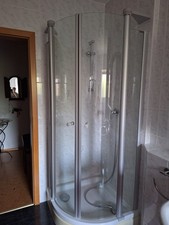 Komplettdusche GEO Georondo 1 3280 Silber – Eckdusche Halbrund 80x80 cm