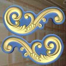 Stuck Ornament Gießform Silikonformen Gipsform Verzierung Dekor Relief (164)