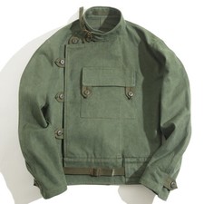 Herren Vintage Schwedische Motorrad Jacke Baumwolle Armee Militär Arbeitsjacke