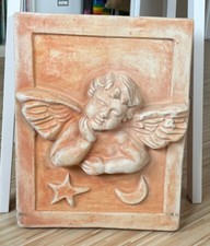 Terracotta-Wandbild: Putto - Stern - Mondsichel, 39 x 30 cm