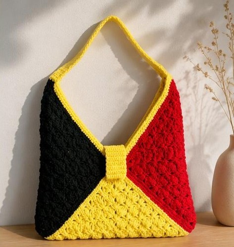 Handmade crochet designer bag - handmade,