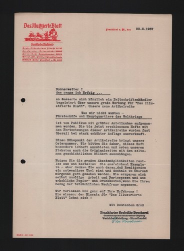 Frankfurt brief 1937 das - 1937,,