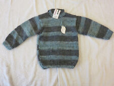 Strickpullover für Kind, grau/grünlich, Größe ca. 74-80, handgestrickt, NEU!
