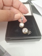 Chanel Vintage Perlen Herz Ohrringe