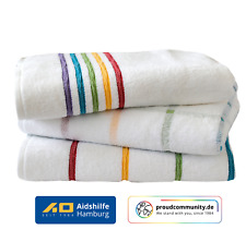 Regenbogen Handtuch weiß 50x100 cm rainbow towel gay queer CSD pride schwul LGBT
