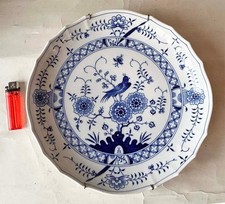 antike Meißen Schale Wandteller chinesische Blaumalerei mit Vogel 1. Wahl D:28cm