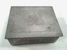 Dose,Kästchen,kl.Schmuck-Zigaretten Schatulle alt,Marken-Zinn,Press-Stempel,B9,5