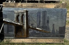 Wandbild Bild BROOKLYN BRIDGE Amerika N.Y. New York USA Metall Zink  120x60