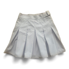 Pull & Bear Minirock Kariert Lila Weiß Gr 34 Faltenrock Bund 31cm Viskosemix