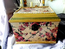 SHABBY CHIC--Vintage-Holz TRUHE-KISTE--Aufbewahrung-Deko-ca.38 x 28 x 28 cm