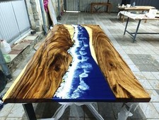 Blue Epoxidharz River Table -