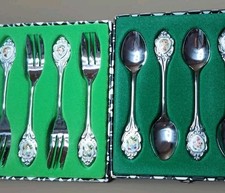 Esmeyer Besteckset 12-teilige Antik Porzellan Bemalt Unbenutzt Vintage 