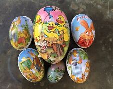 5 x Pappmache Eier Ostereier  Candy Container + 1 bemaltes Holzei