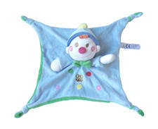 The Toy Company blau & grün Clown Harlekin Schmusetuch Schnuffeltuch Kuscheltuch