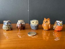 5 Minatur Eulen Sammlung