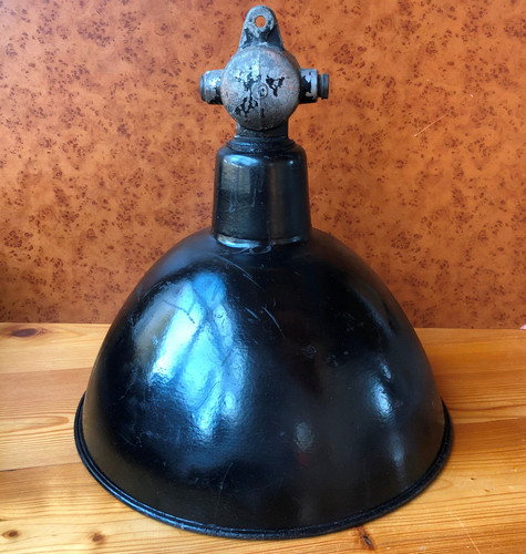 Große alte emaille lampe - große,