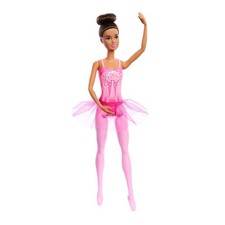 Mattel Barbie Ballerina-Puppe brünette Modepuppe mit abnehmbarem rosa Tutu HRG35