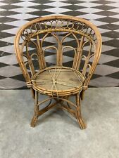ANTIKER PUPPENSTUHL KINDERSTUHL MINIATUR STUHL RATTANSESSEL UM 1920