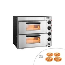 GGM Gastro Elektro Mini Pizzaofen 4+4x20cm Manuell mit Innenbeleuchtung