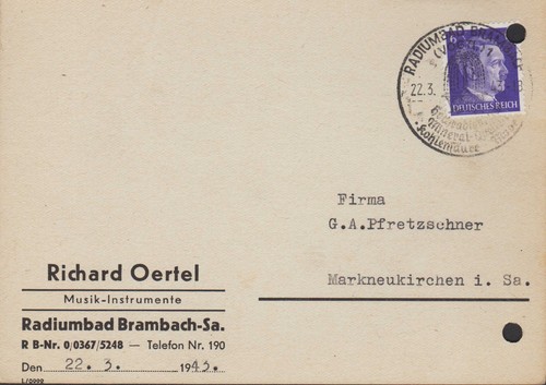 Radiumbad brambach postkarte - radiumbad, brambach,