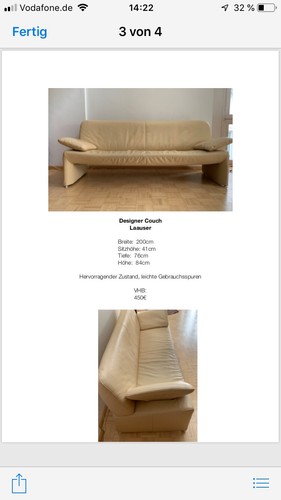 Schönes designer ledersofa - schönes,