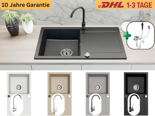 Granitspüle 90x50 mit - granitspüle,