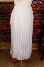 Vintage Plissee Faltenrock Rock weiß Chiffon 90s L